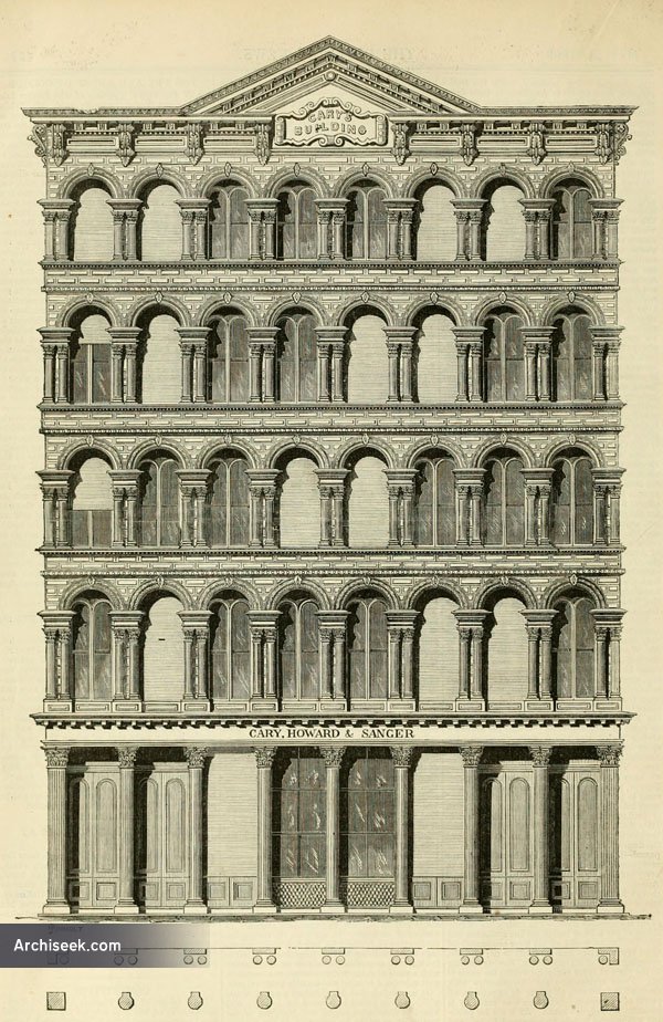 1869 – Design for cast iron facade, New York